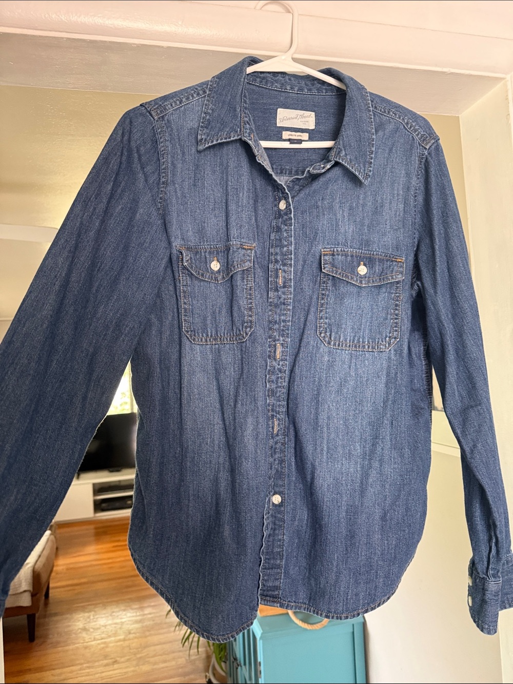Universal Thread Blue Denim Button-Down Shirt